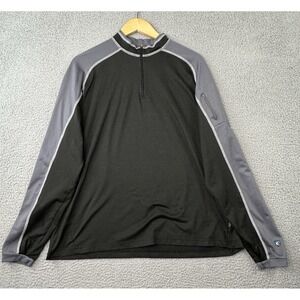 Kuhl Technikore Quarter Zip Pullover Womens XL Black Gray Sleeve Pocket Gorpcore